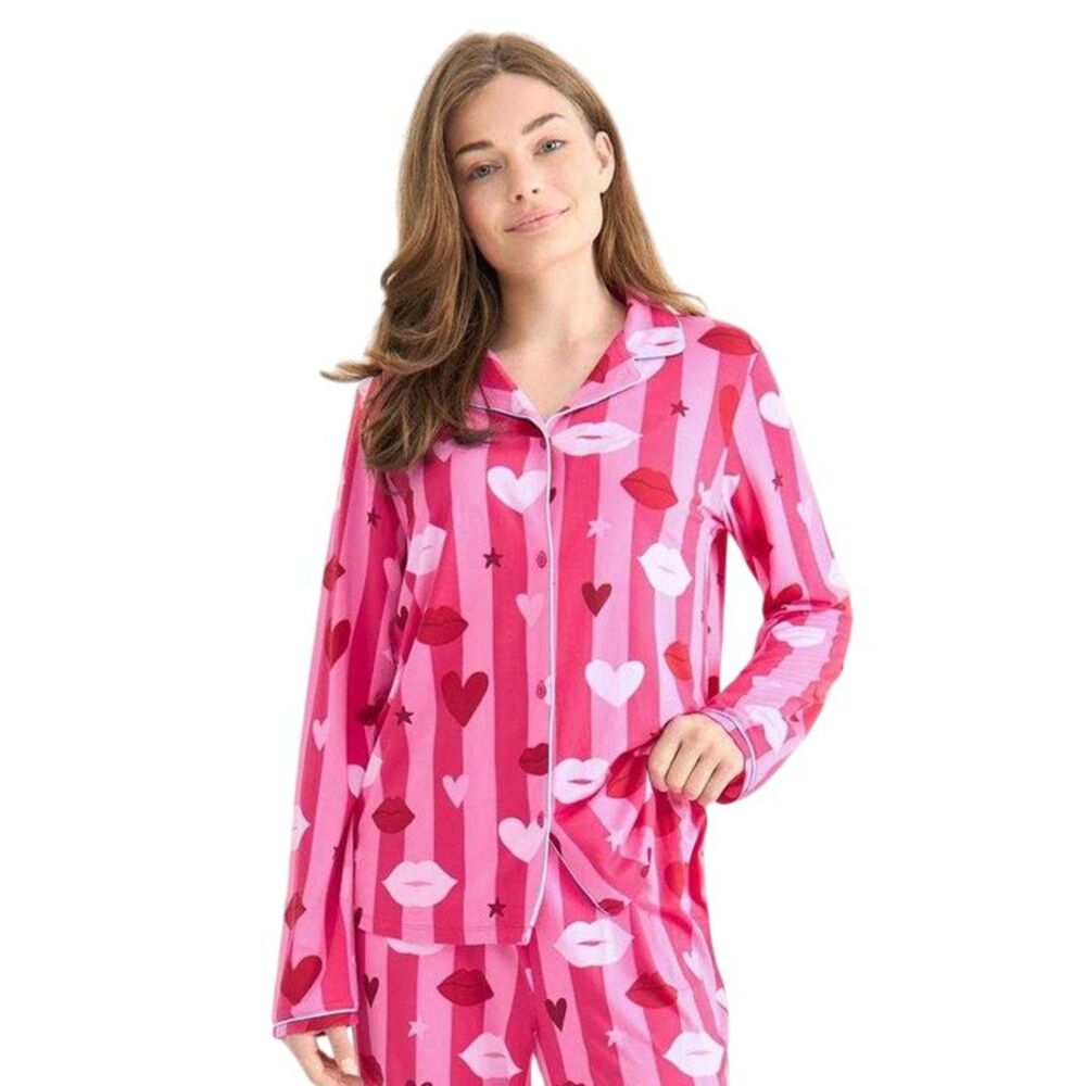 Urban Threads Womens/Ladies Long Pyjama Set / Pink